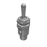 K2VR - Mit zwei Anschlüssen versehener Hebel mit Federrückstellung Kleines mechanisches Ventil